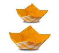 Set di 2 supporti per ciotole per microonde, antiscivolo, resistenti alle alte temperature, per piatti nel forno a microonde (arancione)