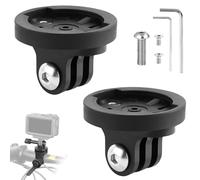 Set di 2 supporti per computer da bicicletta Gopro per Garmin - Adattatore universale per Garmin Edge/Varia & GoPro, distanza tra i fori 22 mm, compatibile con computer da bicicletta, fotocamera e