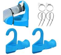 Set di 2 supporti per tubi per piscina, staffe per valvole a stantuffo con morsetti per fascette per cavi, staffa di supporto per tubo per piscina, misura universale per piscine Intex