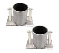 Set di 2 supporti rialzati per pali - Base rotonda per calcestruzzo/fondazione/cassetta postale/recinzione/ponte/pergola, diametro 50 mm, soluzione di fissaggio durevole per progetti esterni