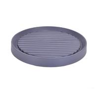 Set di 2 supporti rotondi per piante rotanti con ruote, in plastica resistente, per piante da interno ed esterno, con scanalatura per la conservazione dell'acqua (YD-2 grigio)