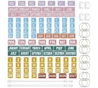 Set di 2 tabelloni con calendario a fogli mobili, stile Morandi e Boemia, include biglietti per anno, mese, settimana, giorno, sistema di supporto rotante regolabile per ecorazione per la