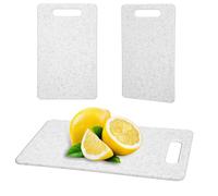 Set di 2 taglieri in plastica, taglieri con manici, tagliere professionale per la colazione, lavabile in lavastoviglie, per campeggio, carne, verdure e frutta (15 x 25 cm, bianco)
