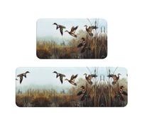 Set di 2 tappeti da cucina antiscivolo, motivo caccia volante, per casa, ufficio, lavanderia