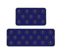 Set di 2 tappeti da cucina con bandiera dello stato dell'Indiana, antiscivolo, anti-affaticamento, per bar, ufficio, scrivania, lavanderia