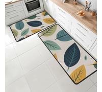 Set di 2 tappeti da cucina con motivo a cartoni animati Botanical Bliss, tappetini imbottiti con retro antiscivolo, in memory foam, per lavanderia, ufficio, 119,4 x 43,2 cm + 73,7 x 43,2 cm