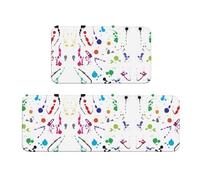 Set di 2 tappeti da cucina con stampa astratta, antiscivolo e lavabile, per corridoio, sala da pranzo e ingresso