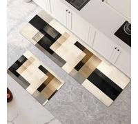 Set di 2 Tappeti da Cucina Lavabile Antiscivolo 40x60cm+40x120cm Tappetini da Cucina Tappeto Bagno Assorbente Asciugatura Rapida Tappetino Cucina per Corridoio Sala da Pranzo e Ingresso Modern 6-1053