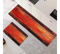 Set di 2 Tappeti da Cucina Lavabile Antiscivolo 50x80cm+50x150cm Tappetini da Cucina Tappeto Bagno Assorbente Asciugatura Rapida Tappetino Cucina per Corridoio Sala da Pranzo e Ingresso Ochre 6-1171