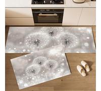 Set di 2 tappeti da cucina Tema del sogno Bellissimo dente di leone, tappetini da cucinas per la decorazione della casa e l'ufficio, impermeabili, antiscivolo(40x60+40x120cm)