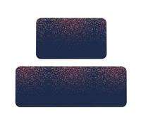 Set di 2 tappetini antiscivolo da cucina blu navy cielo e stelle per casa, ufficio, lavanderia