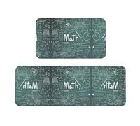 Set di 2 tappetini antiscivolo da cucina con parole di matematica, per casa, ufficio, lavanderia