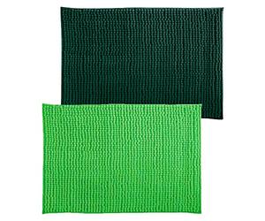 Set di 2 tappetini da bagno antiscivolo in colore verde-verde basil 60 x 90 cm