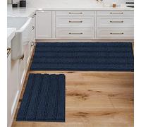 Set di 2 tappetini da bagno in microfibra extra morbida, stile shaggy, ad asciugatura rapida, assorbente, antiscivolo, lavabile, perfetto per decorare la casa (120 x 50 cm + 43 x 60 cm)