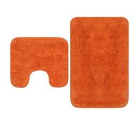 Set di 2 tappetini da bagno in tessuto vidaXL, colore arancione