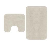 Set di 2 tappetini da bagno in tessuto vidaXL, colore bianco