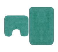 Set di 2 tappetini da bagno in tessuto vidaXL, colore turchese