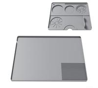 Set di 2 tappetini da caffè in silicone progettati per ottimizzare la pulizia mentre prepari le tue bevande preferite (grigio)