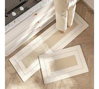 Set di 2 tappetini da cucina anti affaticamento, moderni, imbottiti, in diatoma, antiscivolo, lavabili, impermeabili, assorbenti, per cucina, lavello, ufficio, lavanderia e ingresso (#1,45 x 75 cm +