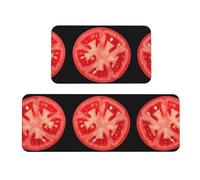 Set di 2 tappetini da cucina antiscivolo a forma di fetta di pomodoro, ergonomici, per cucina, bar, scrivania