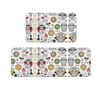 Set di 2 tappetini da cucina antiscivolo con simboli della salsa messicana, ergonomici, per cucina, bar, scrivania