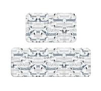 Set di 2 tappetini da cucina antiscivolo con simpatico bassotto, ergonomici, per cucina, bar, scrivania