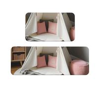 Set di 2 tappetini da cucina assorbenti e lavabili antiscivolo, con fascia per la testa in piuma e stampa a forma di tenda indiana