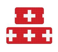 Set di 2 tappetini da cucina con bandiera svizzera, antiscivolo, per cucina, pavimento, ufficio