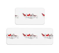 Set di 2 tappetini da cucina con mappa della bandiera indonesiana, antiscivolo, per cucina, pavimento, ufficio