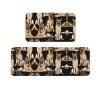 Set di 2 tappetini da cucina con stampa di pastore tedesco, antiscivolo, assorbenti, comodi, per casa e ufficio, impermeabili