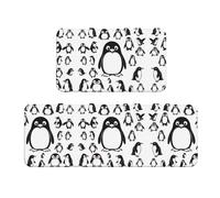 Set di 2 tappetini da cucina con stampa di pinguini, antiscivolo, assorbenti, comodi, impermeabili, per casa e ufficio