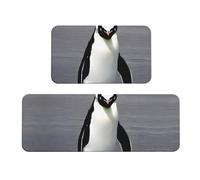 Set di 2 tappetini da cucina con stampa di pinguini, antiscivolo, assorbenti, comodi, impermeabili, per casa e ufficio