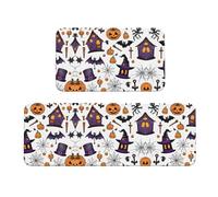 Set di 2 tappetini da cucina con stampa di stregoneria magica, disegno bohémien, design vivace per pavimenti eleganti e funzionali