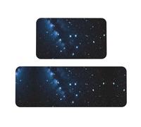 Set di 2 tappetini da cucina con stampa di una notte stellata, design vivace per pavimenti eleganti e funzionali