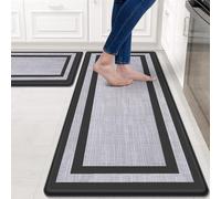 Set di 2 tappetini da cucina imbottiti anti affaticamento, antiscivolo, spessi 1,2 cm, comodi e anti-affaticamento, per lavello della cucina, ufficio, lavanderia