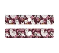 Set di 2 tappetini da cucina in pietra diatomacea per lavello da cucina, per bancone della cucina e lavandino del bagno, 76,2 x 13,7 cm, bellezza angoracats turca bordeaux