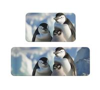 Set di 2 tappetini da cucina per pavimento, antiscivolo, lavabili in lavatrice, motivo: pinguino, per i genitori, per lavanderia, lavanderia