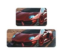 Set di 2 tappetini da cucina per pavimento, antiscivolo, lavabili in lavatrice, per lavello, lavanderia, cucina