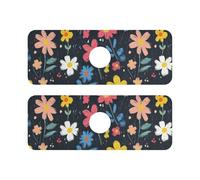 Set di 2 tappetini di scarico per lavello da cucina in diatomacea per lavello da cucina, paraspruzzi e protezioni 37,3 x 13,7 cm, motivo floreale colorato unico