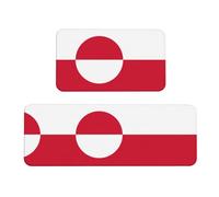 Set di 2 tappetini imbottiti con bandiera della Groenlandia, un buon aiuto per stare in piedi in cucina e antiscivolo in bagno