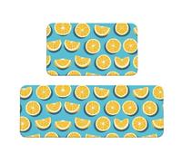 Set di 2 tappetini imbottiti con cunei di limone, un buon aiuto per stare in piedi in cucina e antiscivolo in bagno