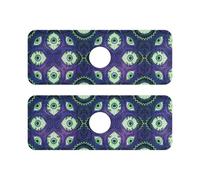 Set di 2 tappetini in pietra diatomacea per lavello da cucina, per lavello da cucina e bagno, 37,3 x 13,7 cm, stile boho con occhi malvagi demoni