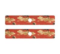 Set di 2 tappetini in pietra diatomacea per lavello da cucina, per prevenire l'accumulo di umidità, 76,2 x 13,7 cm, cavallo nuvola cinese rosso