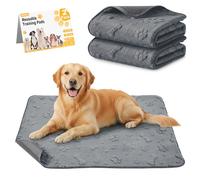 Set di 2 Tappetini Lavabili per Cuccioli, Riutilizzabili, 80 x 90 cm | Traversine per Pipì di Cani, Addestramento e Parto, Super Assorbenti, Impermeabili, Antiscivolo, con Motivo a Zampe e Ossa