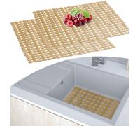 Set di 2 tappetini per lavello, 30 x 40 cm, ritagliabili, multifunzionali, personalizzati, morbidi, in acciaio inox, tappetino protettivo per lavello in PVC, contro i graffi nel lavello