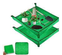 Set di 2 tappetini per piante, 100 x 100 cm, in plastica, impermeabile, pieghevole, ideale per giardinaggio, balcone, serra, pratico per giardinieri, giardinieri e amanti delle piante