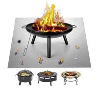 Set di 2 tappetini pieghevoli per braciere, 150 x 99 cm, protezione per griglia sotto la griglia, braciere portatile, tappetino quadrato ignifugo, resistente tappetino per griglia per terrazza, erba,