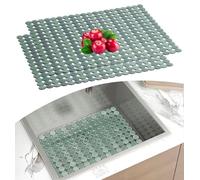 Set di 2 tappetini protettivi per cucina e bagno, in PVC, ritagliabili, in acciaio inox/ceramica, contro i graffi nel lavandino, 30 x 40 cm