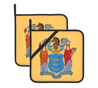 Set di 2 tappetini resistenti al calore con stampa bandiera del New Jersey, adatti per cucinare e cuocere al forno