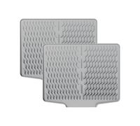 Set di 2 tappetini scolapiatti, antiscivolo e impermeabili, per lavello, tappetino asciutto per piatti con superficie inclinata, per un drenaggio ottimale dell'acqua (B, 39,6 x 32,7 cm)